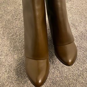 Givenchy brown leather shark lock boots